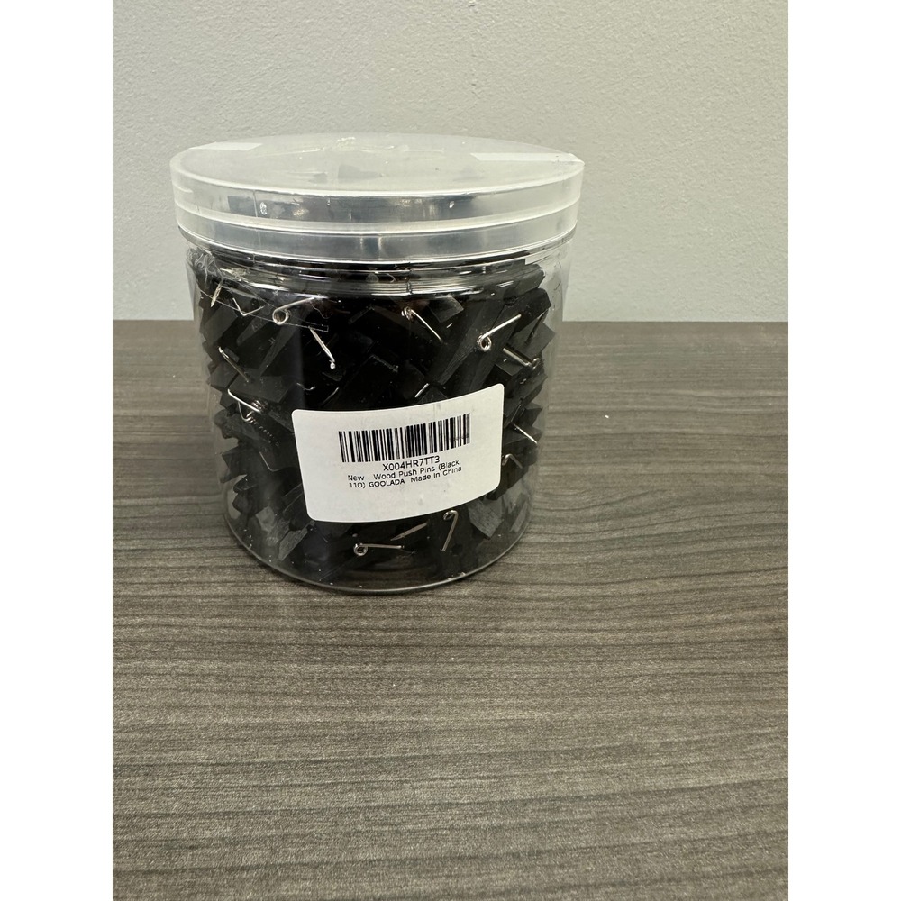 Goolada 110 Pack Black Wood Push Pins Mini Clothespin Tacks for Cork Board